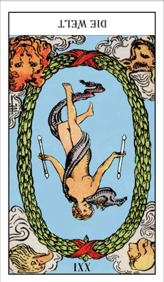 Tarotkarte "die Welt" umgekehrt