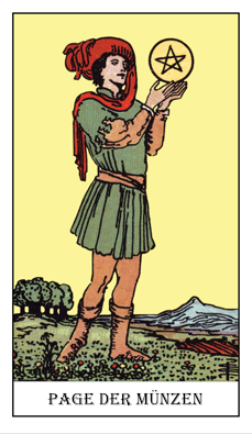 Tarotkarte Bube der Münzen