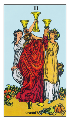 Tarotkarte Drei der Kelche