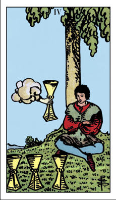 Tarotkarte Vier der Kelche