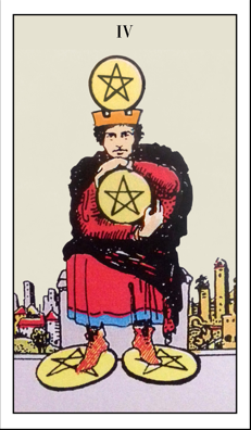 Tarotkarte cier der Münzen