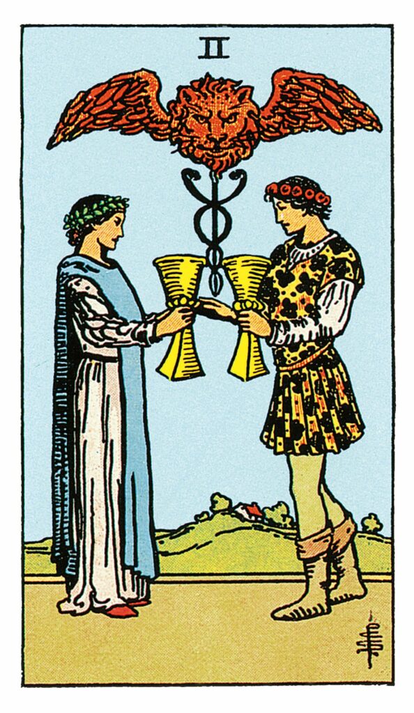 Tarotkarte Zwei der Kelche