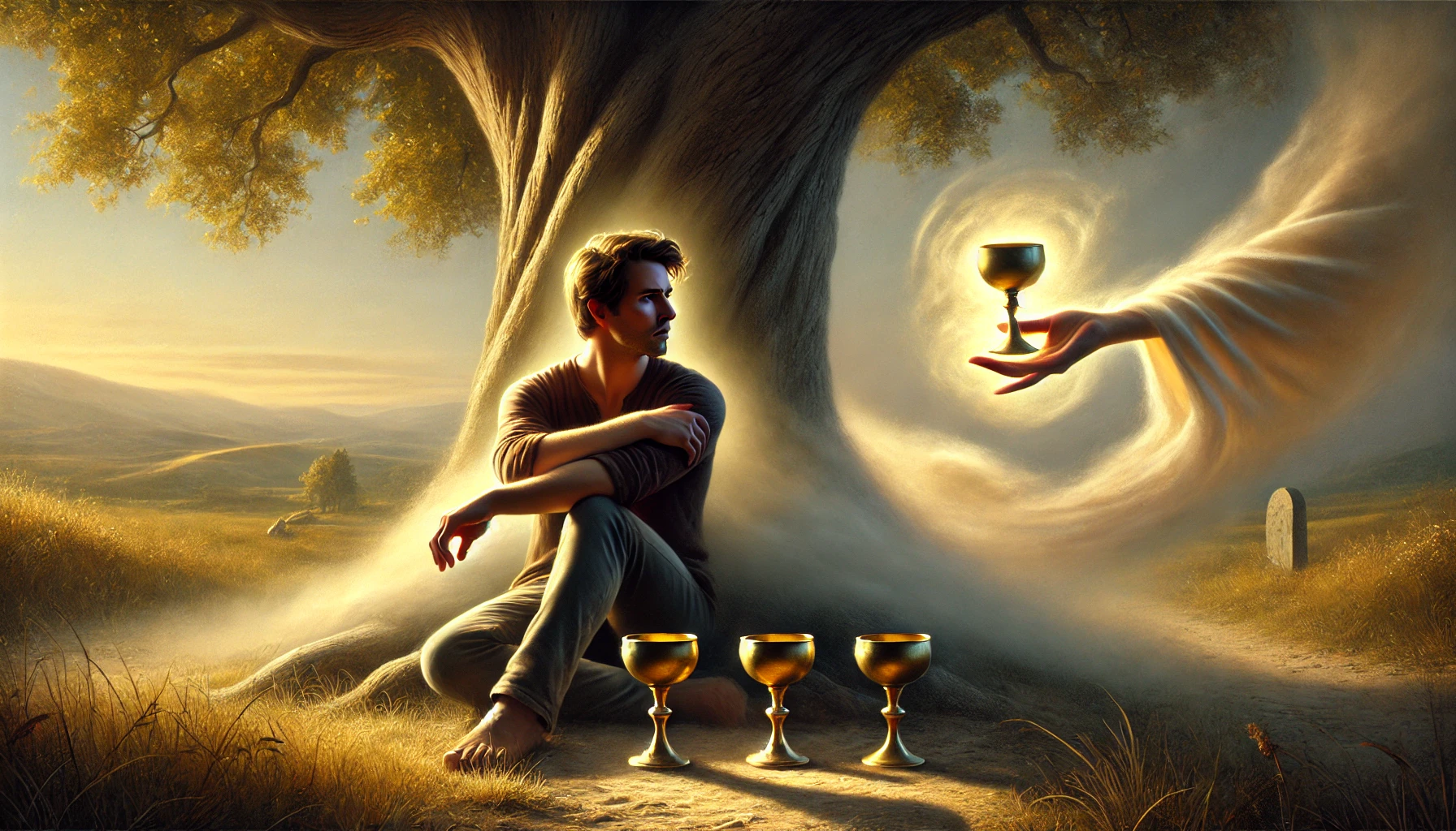 Tarotkarte vier der Kelche