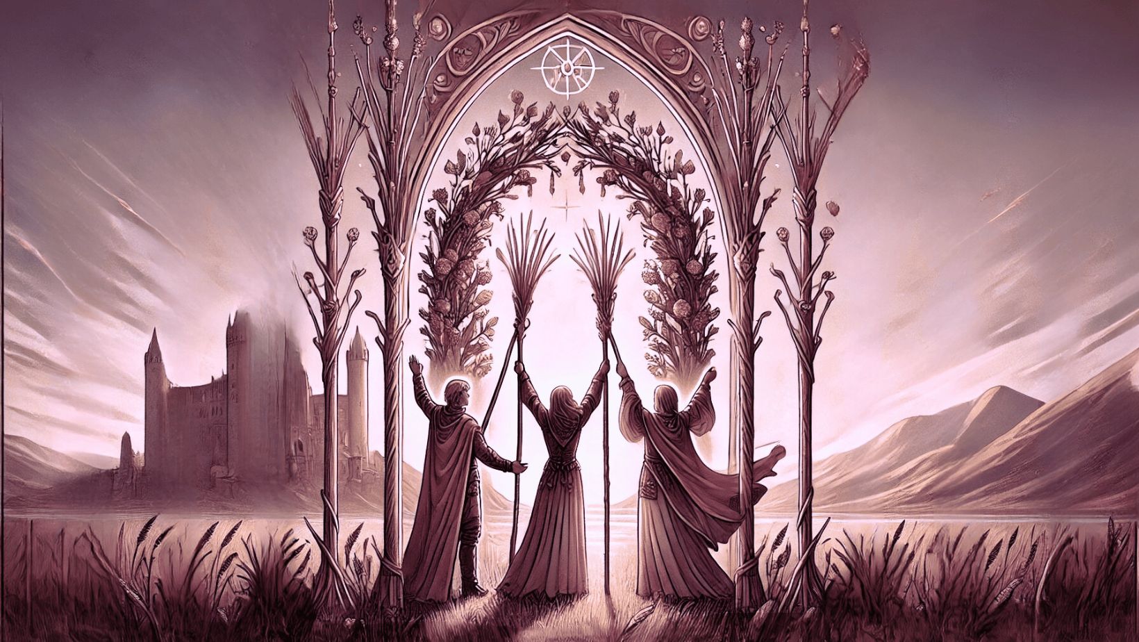 Tarotkarte Vier der Stäbe